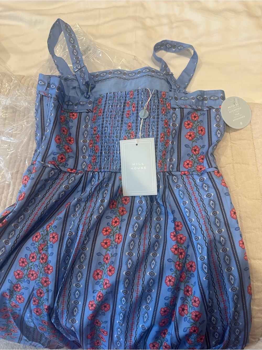 Hill House Ezra Blue Floral Maxi Dress with Wide Straps - Picture 5 of 7